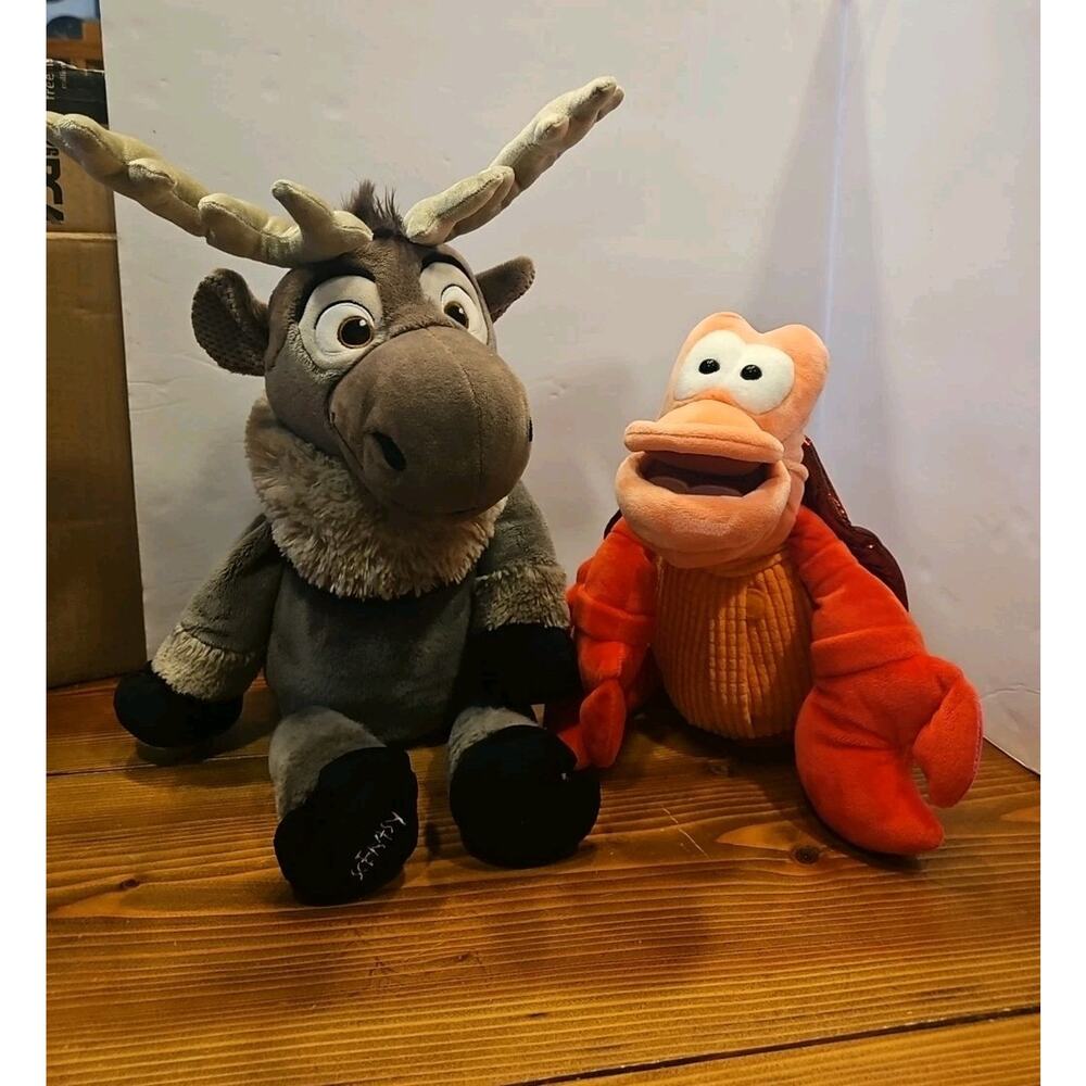 Two Disney Scentsy Buddy Sebastian & Sven Stuffed Plush W/Scent Packs